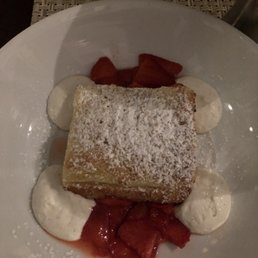 Michael’s On Naples Ristorante signature dishes Orecchiette, Branzino, Almond Cake.